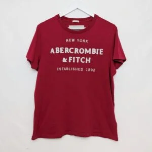 Abercrombie & Fitch Men’s Xl T-shirt - Red - Slim Fit - Logo Tee