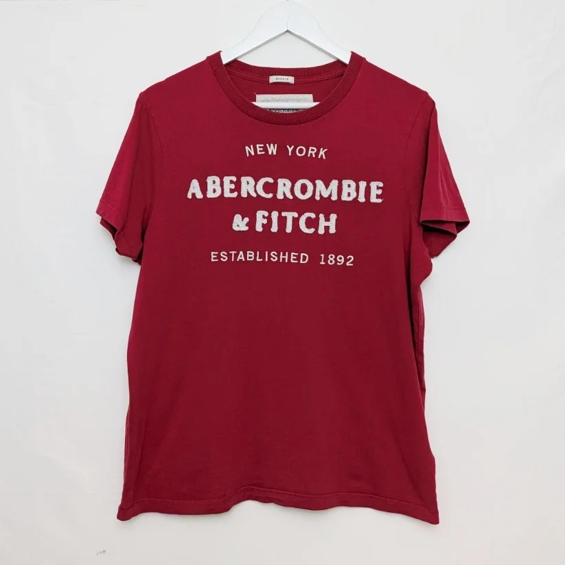 Abercrombie & Fitch Men’s Xl T-shirt - Red - Slim Fit - Logo Tee