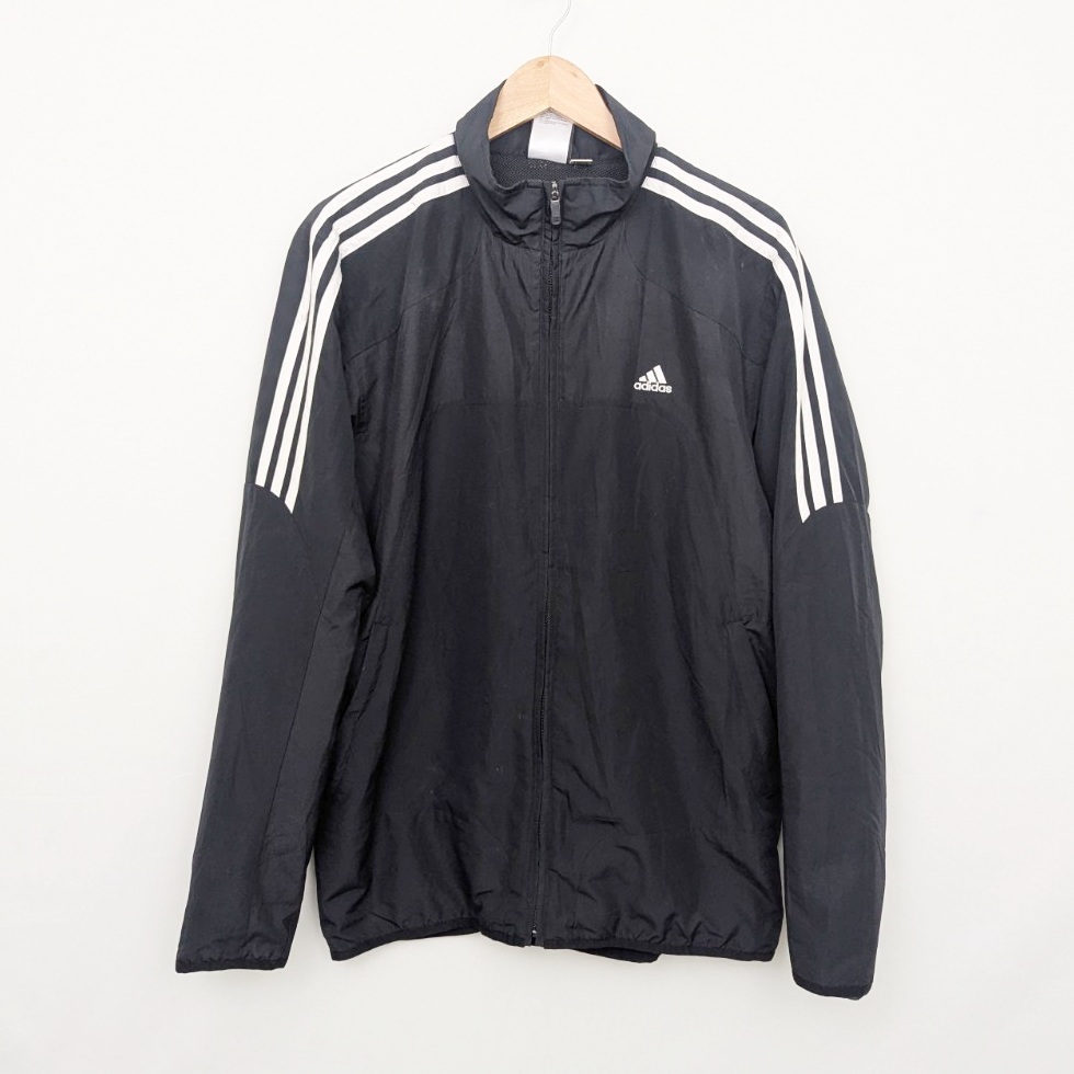 Adidas 3 Stripe Lightweight Jacket - Black - Size Medium