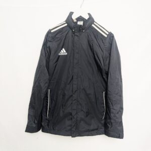 Adidas Black 3-stripe Windbreaker Jacket – Women’s M (tag 15–16y) – Mesh Lined