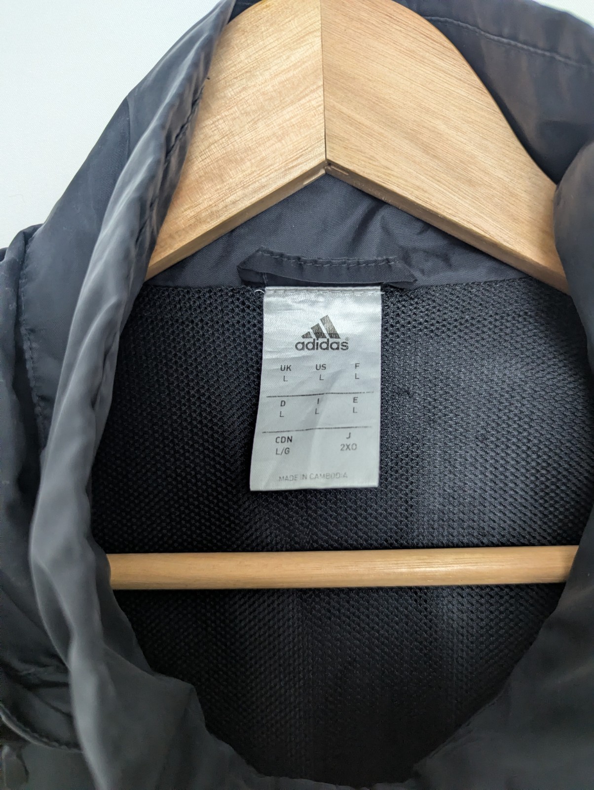 Adidas Men’s Black Hooded Windbreaker Jacket – Size Large – Full Zip