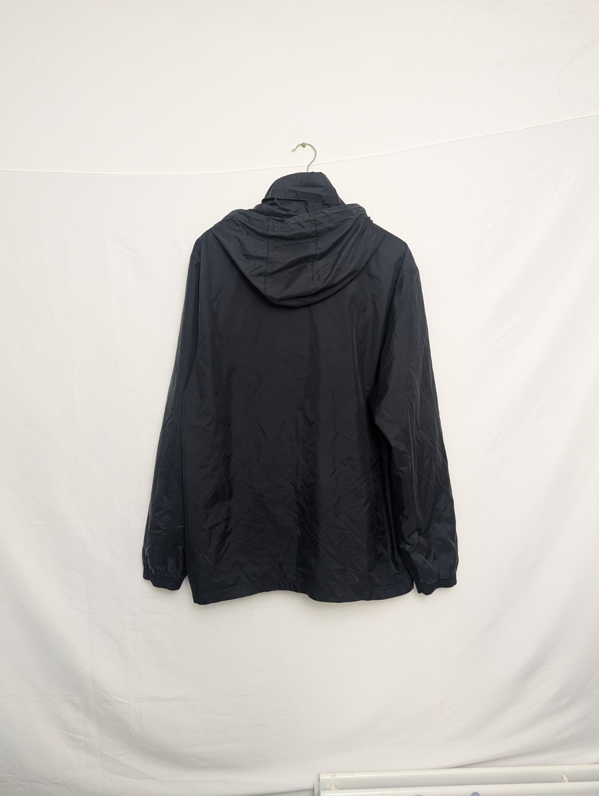 Adidas Men’s Black Hooded Windbreaker Jacket – Size Large – Full Zip