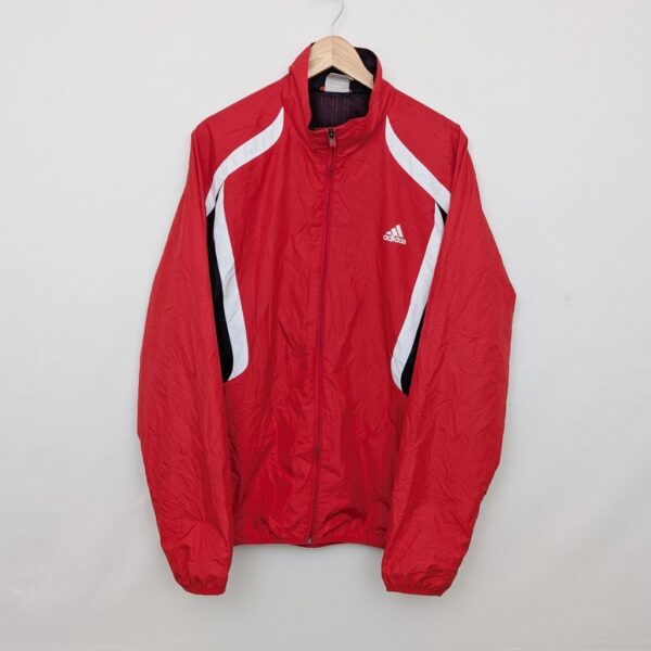 Adidas Mens Red Zip Jacket - Size Xl - Lightweight Sports Track Jacket