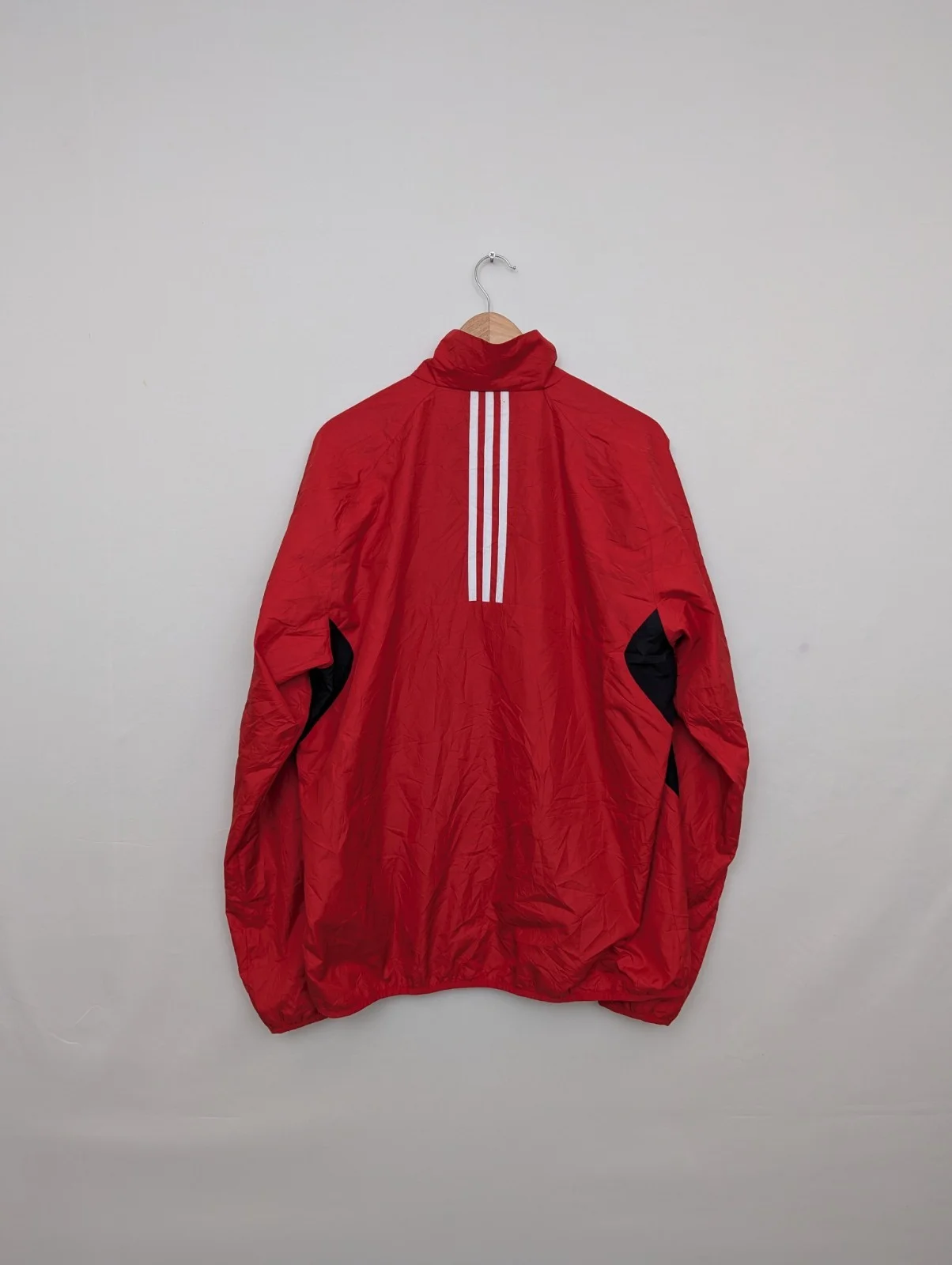 Adidas Mens Red Zip Jacket - Size Xl - Lightweight Sports Track Jacket