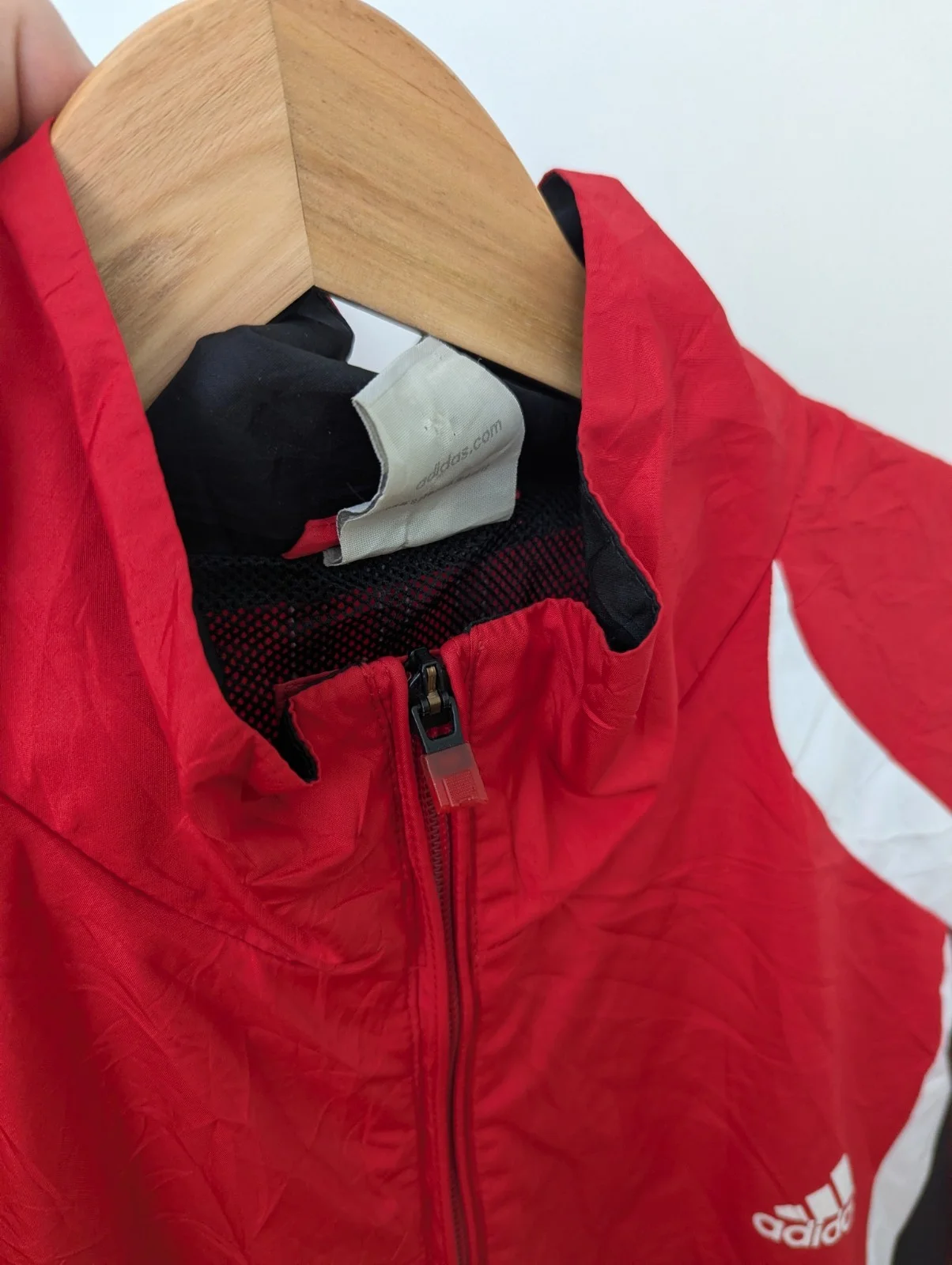 Adidas Mens Red Zip Jacket - Size Xl - Lightweight Sports Track Jacket