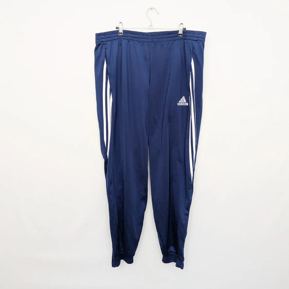 Adidas Navy 3 Stripe Track Pants - Mens Size Xl