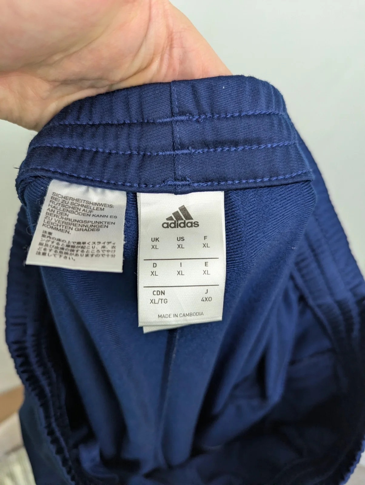 Adidas Navy 3 Stripe Track Pants - Mens Size Xl