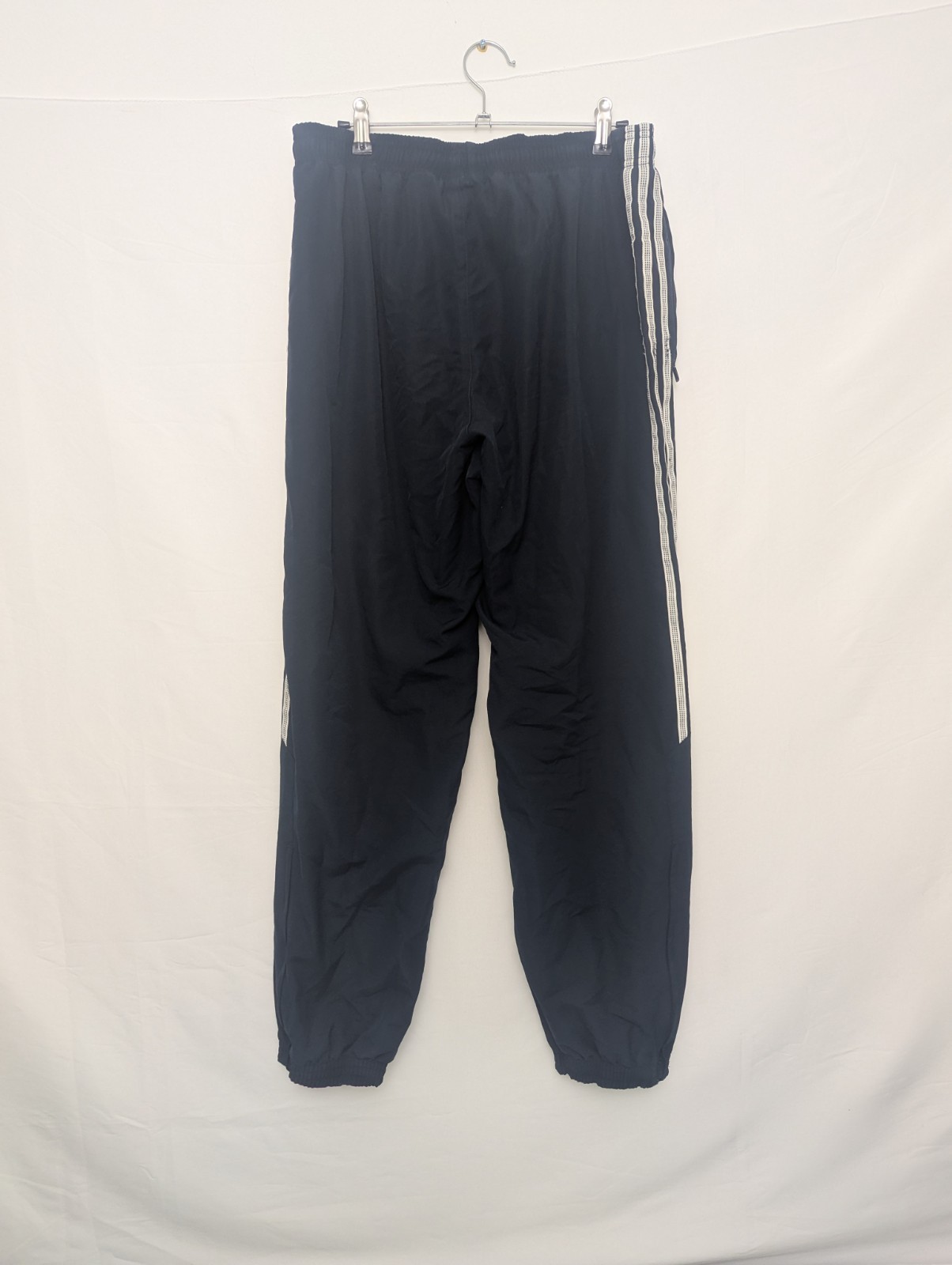 Adidas Navy 3-stripe Track Pants Medium Mesh Stripe Joggers Mid-2010s