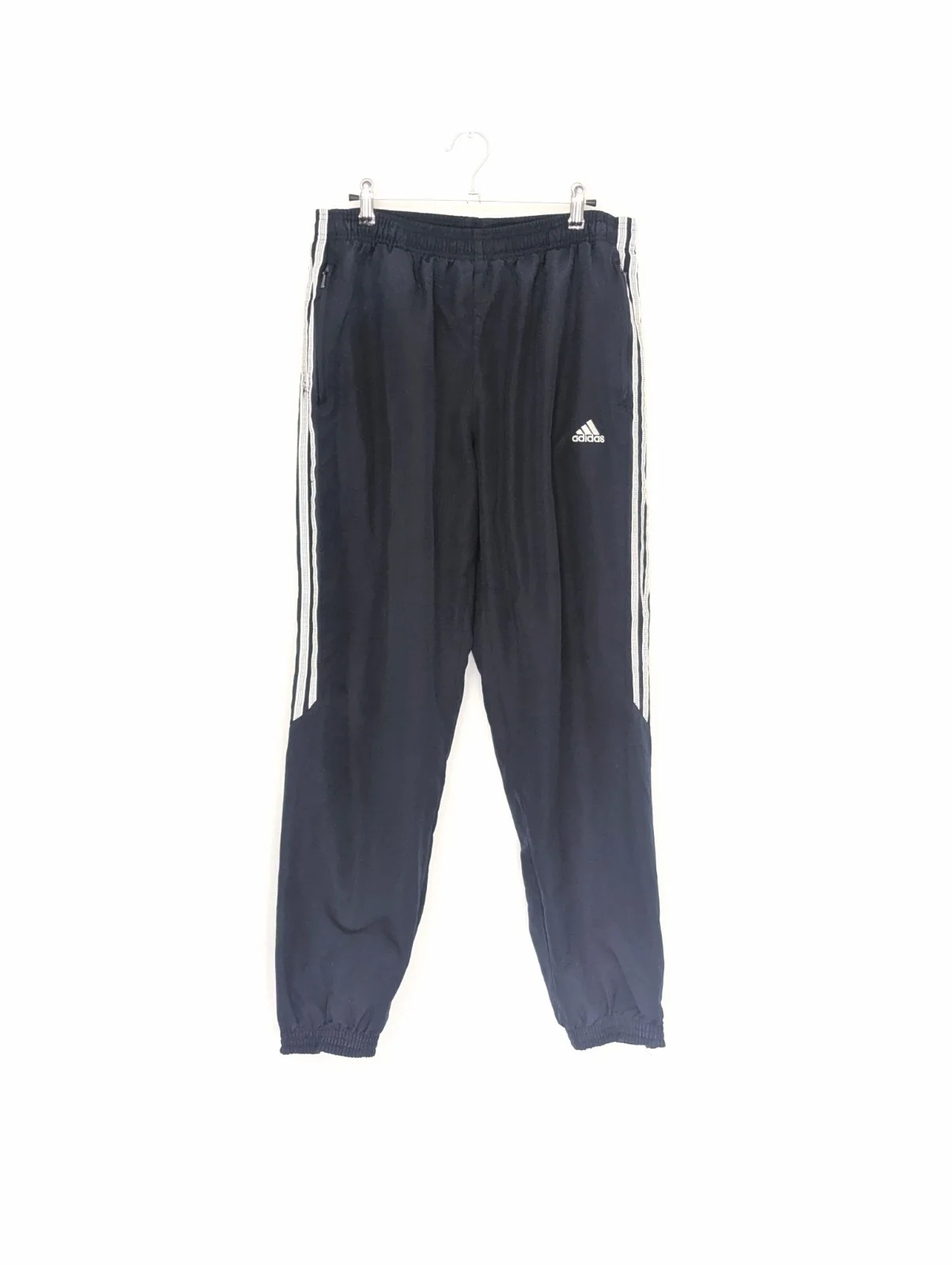 Adidas Navy Track Pants - 3 Stripe - Size M