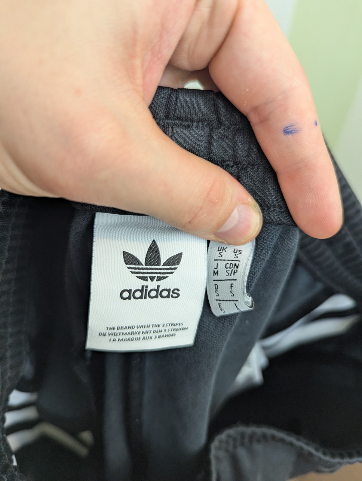 Adidas Originals Black 3 Stripe Track Pants - Men’s Small - Slim Fit