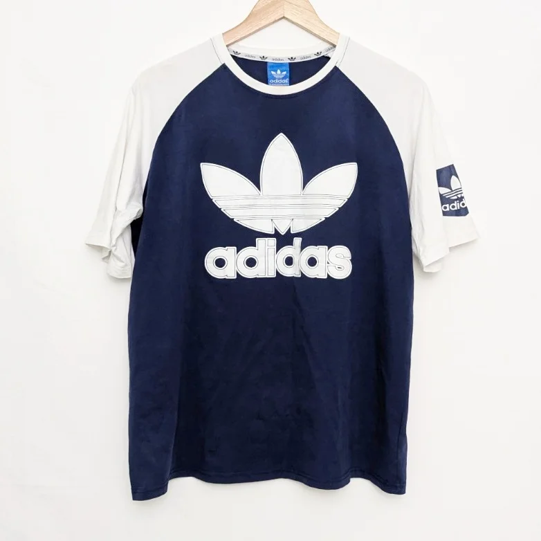 Adidas Originals Trefoil T-shirt - Men’s Medium - Navy/white - Raglan