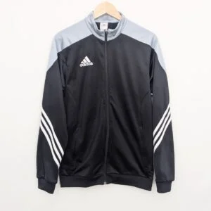 Adidas Three Stripe Track Jacket - Black/grey - Size Medium