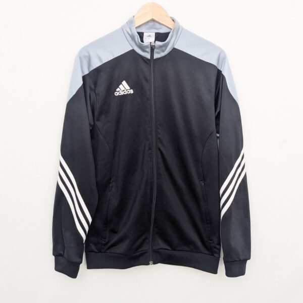Adidas Three Stripe Track Jacket - Black/grey - Size Medium