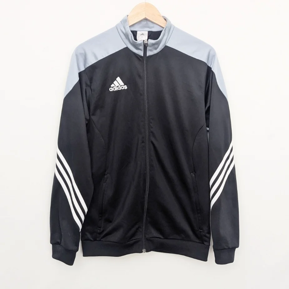 Adidas Three Stripe Track Jacket - Black/grey - Size Medium