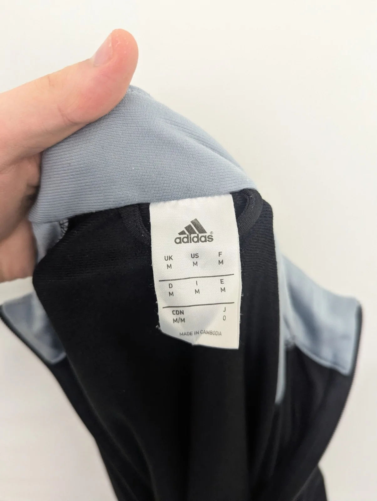 Adidas Three Stripe Track Jacket - Black/grey - Size Medium