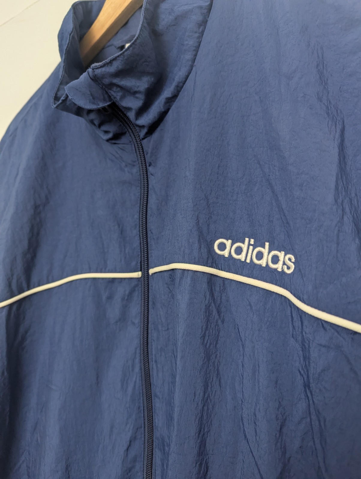 Adidas Vintage Track Jacket – Navy Blue – Size Xl – Early 2000s