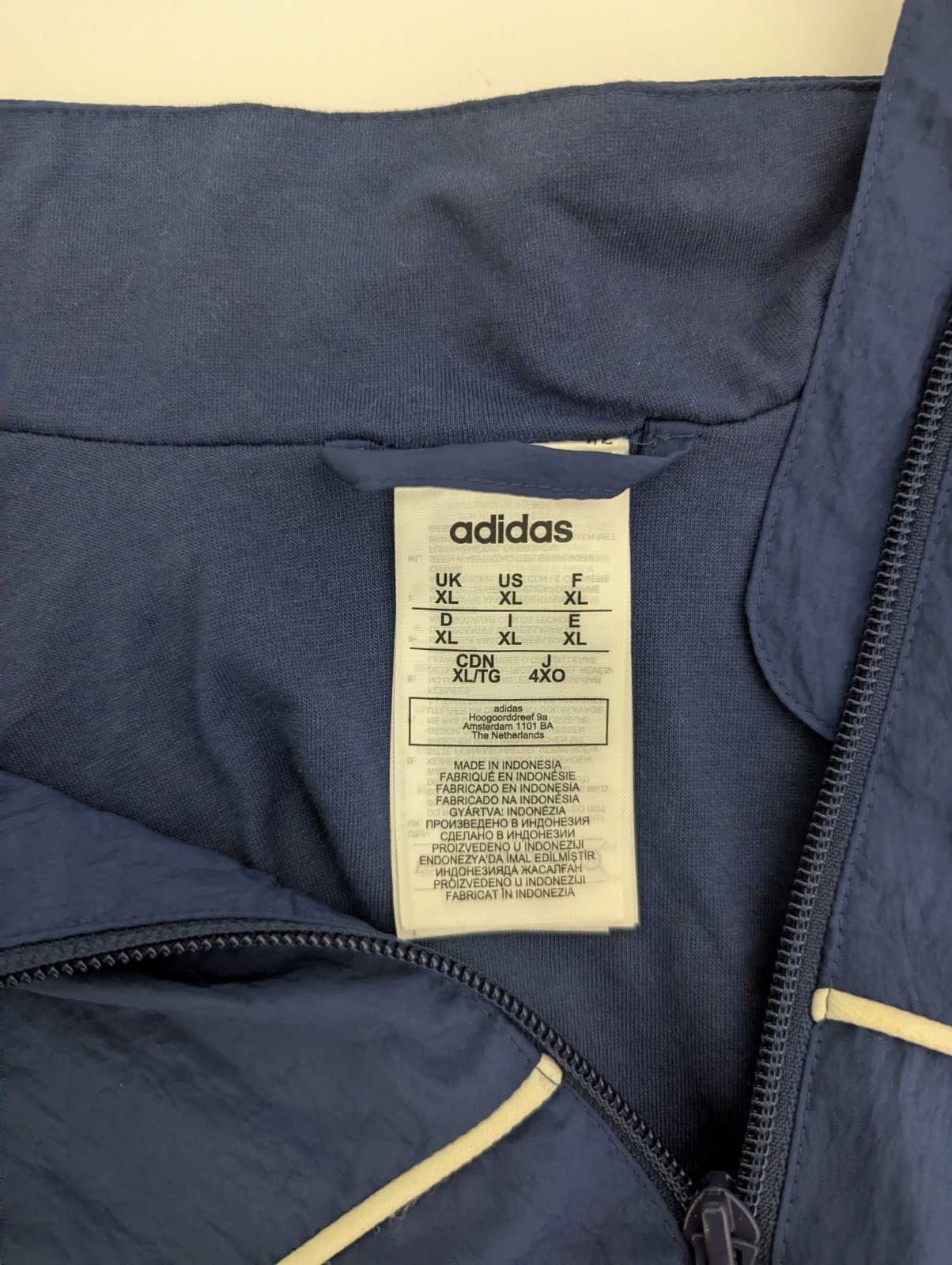 Adidas Vintage Track Jacket – Navy Blue – Size Xl – Early 2000s