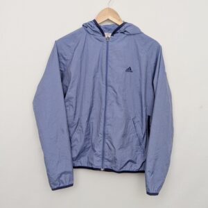 Adidas Womens Lightweight Hooded Jacket - Blue - Size Medium