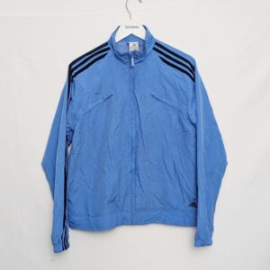 Adidas Women’s Windbreaker Jacket – Size L – Blue – 3-stripes – Ripstop