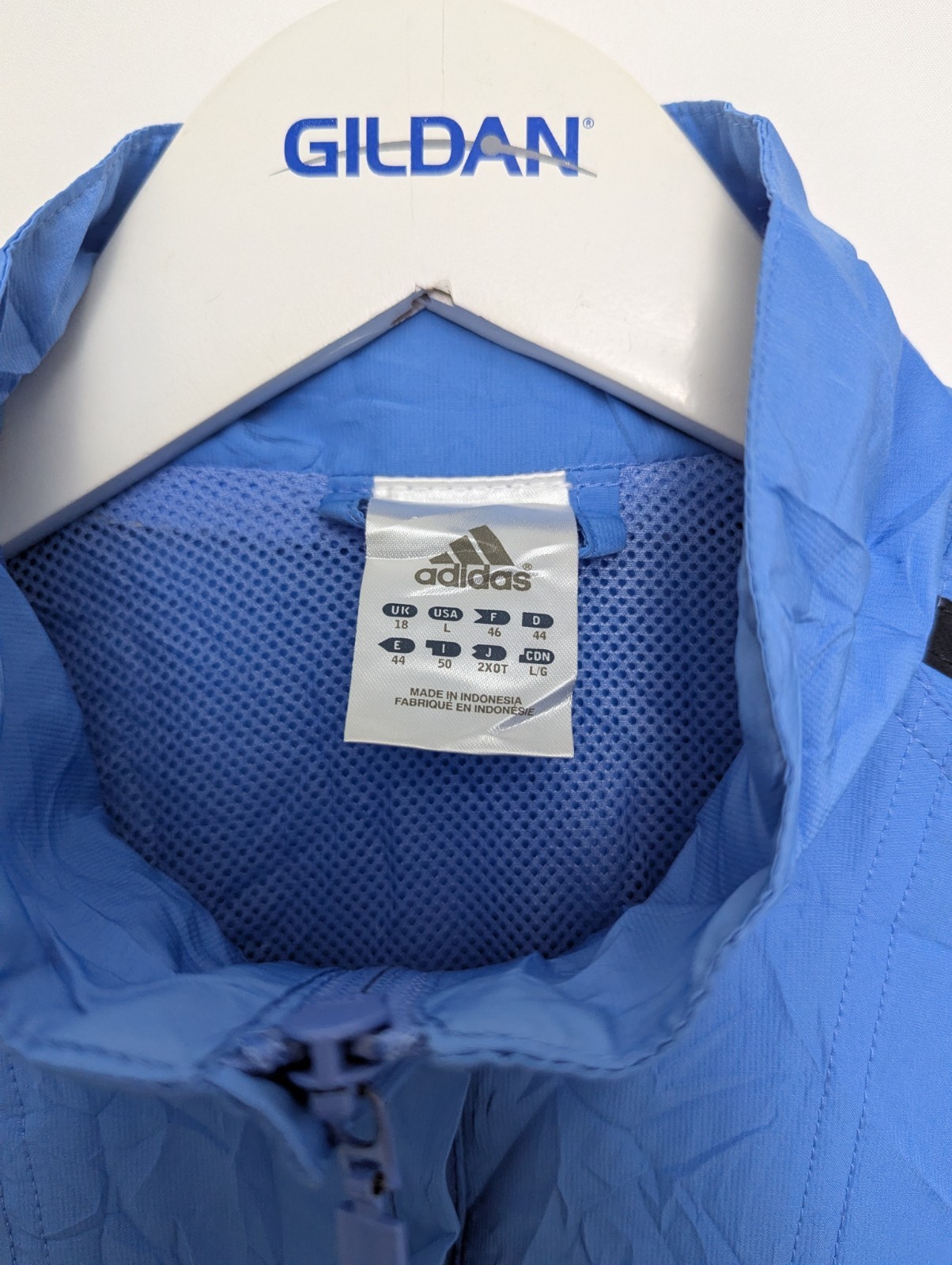 Adidas Women’s Windbreaker Jacket – Size L – Blue – 3-stripes – Ripstop