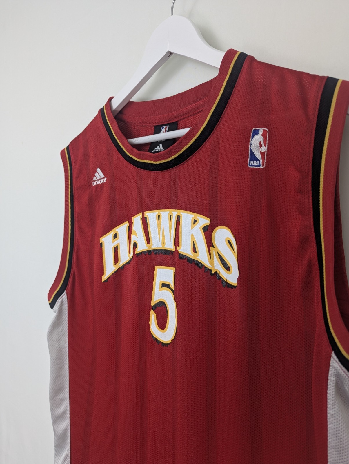 Atlanta Hawks Jersey #5 - Red Adidas Nba Basketball Vest - Size Small