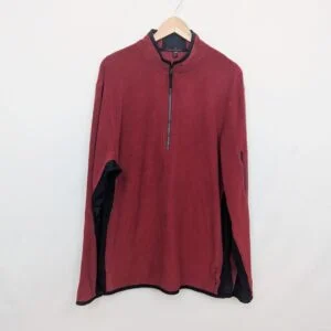 Banana Republic Mens Quarter Zip Fleece Top - Burgundy - Size Xl