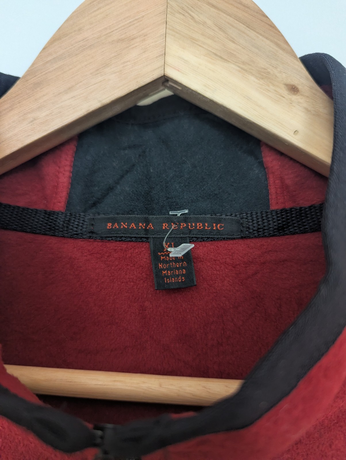 Banana Republic Mens Quarter Zip Fleece Top - Burgundy - Size Xl