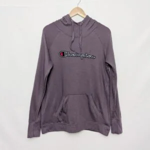 Champion Hoodie - Men’s Large - Purple - Script Logo Pullover