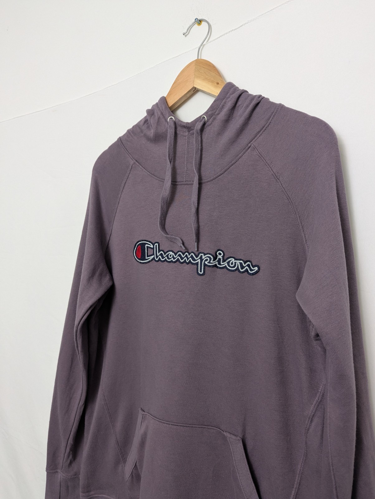 Champion Hoodie - Men’s Large - Purple - Script Logo Pullover