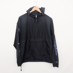 Champion Logo Windbreaker Jacket - Black - Size Medium