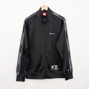 Champion Track Jacket - Size Large - Black - Full Zip - Tape Sleeves