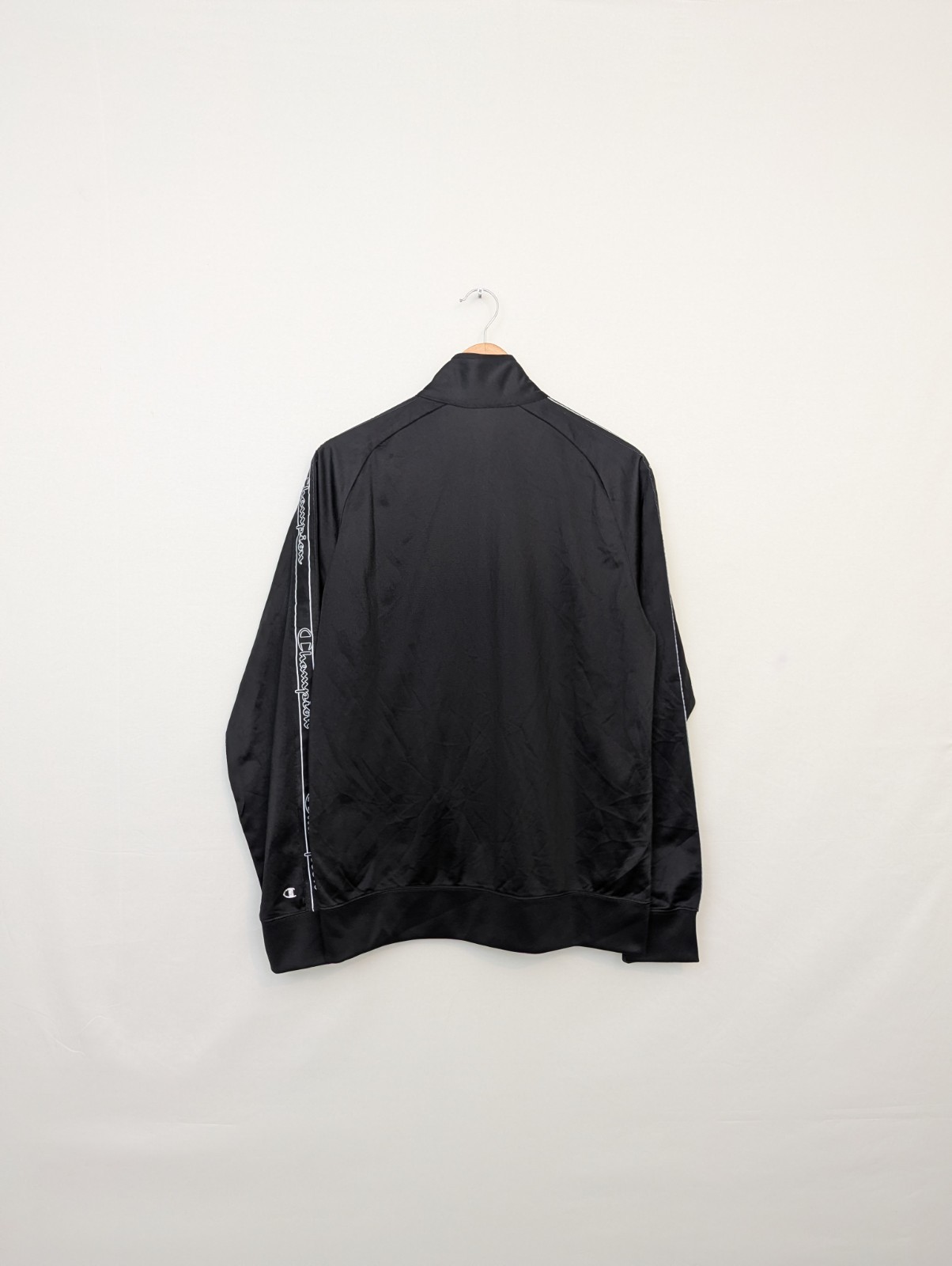 Champion Track Jacket - Size Large - Black - Full Zip - Tape Sleeves