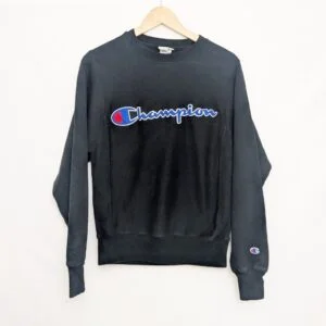 Champion Vintage Reverse Weave Script Logo Sweatshirt - Black - Men’s Xs