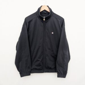 Champion Zip Up Track Jacket - Black - Size Medium
