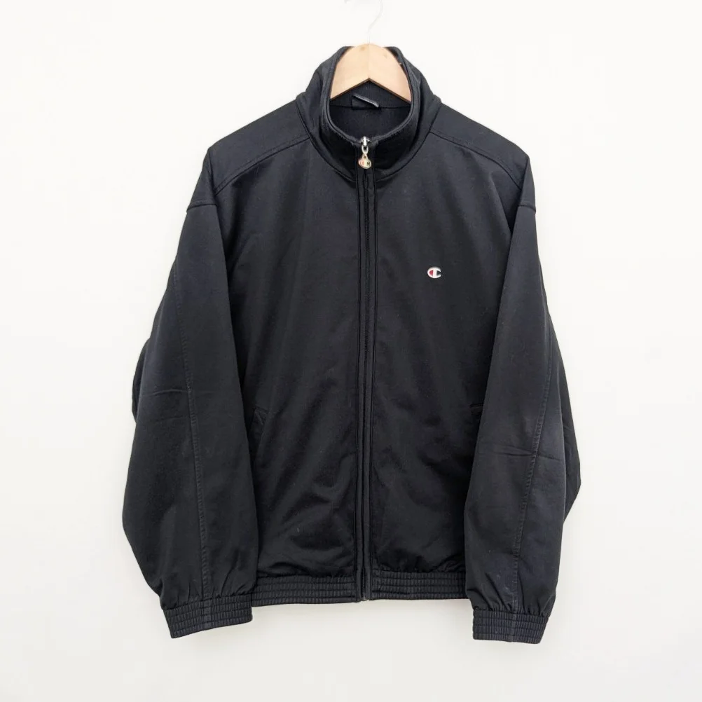 Champion Zip Up Track Jacket - Black - Size Medium