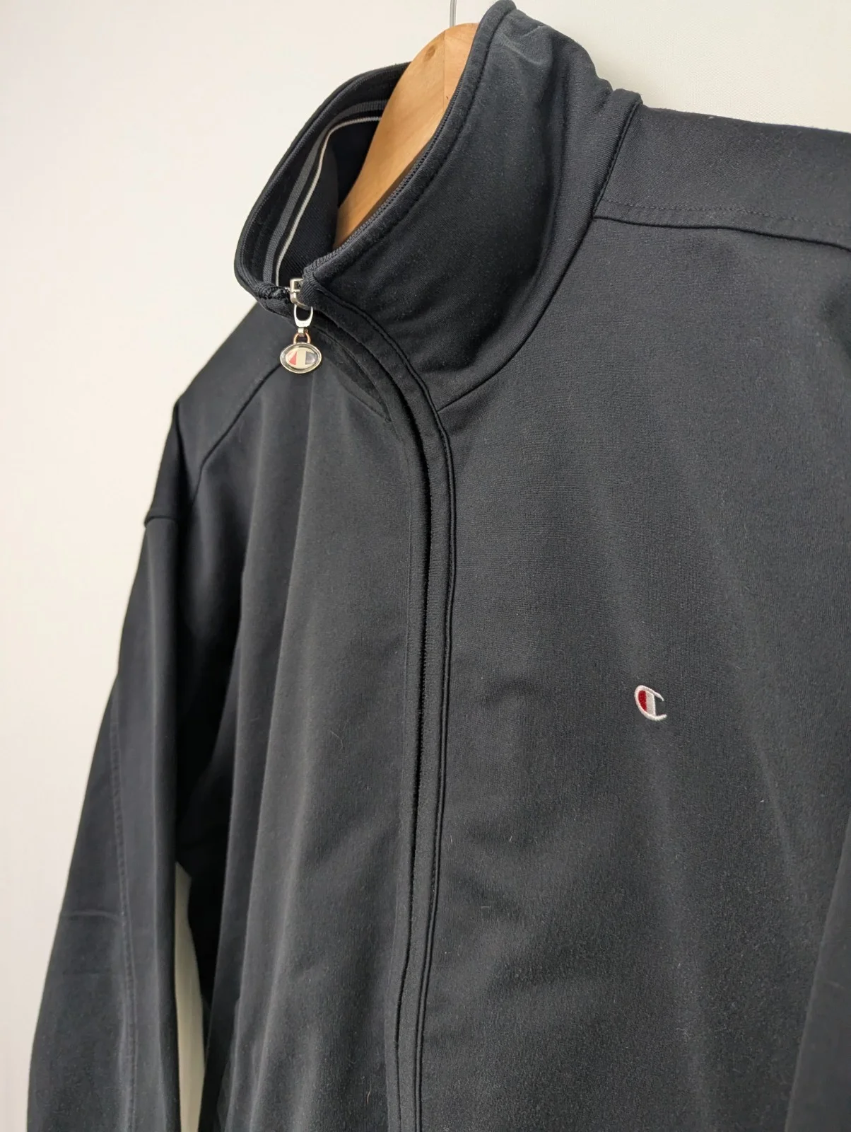 Champion Zip Up Track Jacket - Black - Size Medium