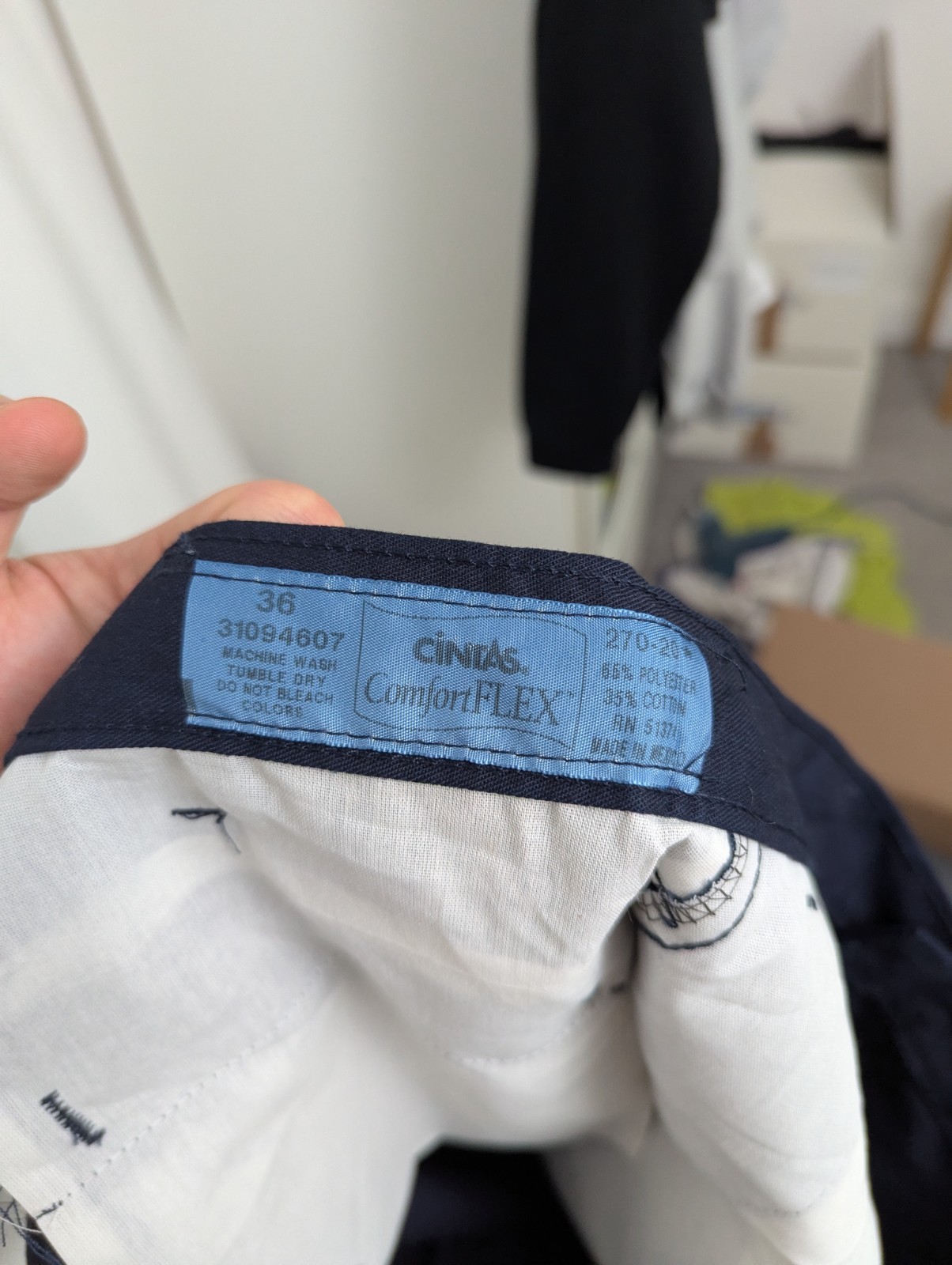 Cintas Comfortflex Cargo Work Trousers - Navy - Men’s W36 Utility Pants