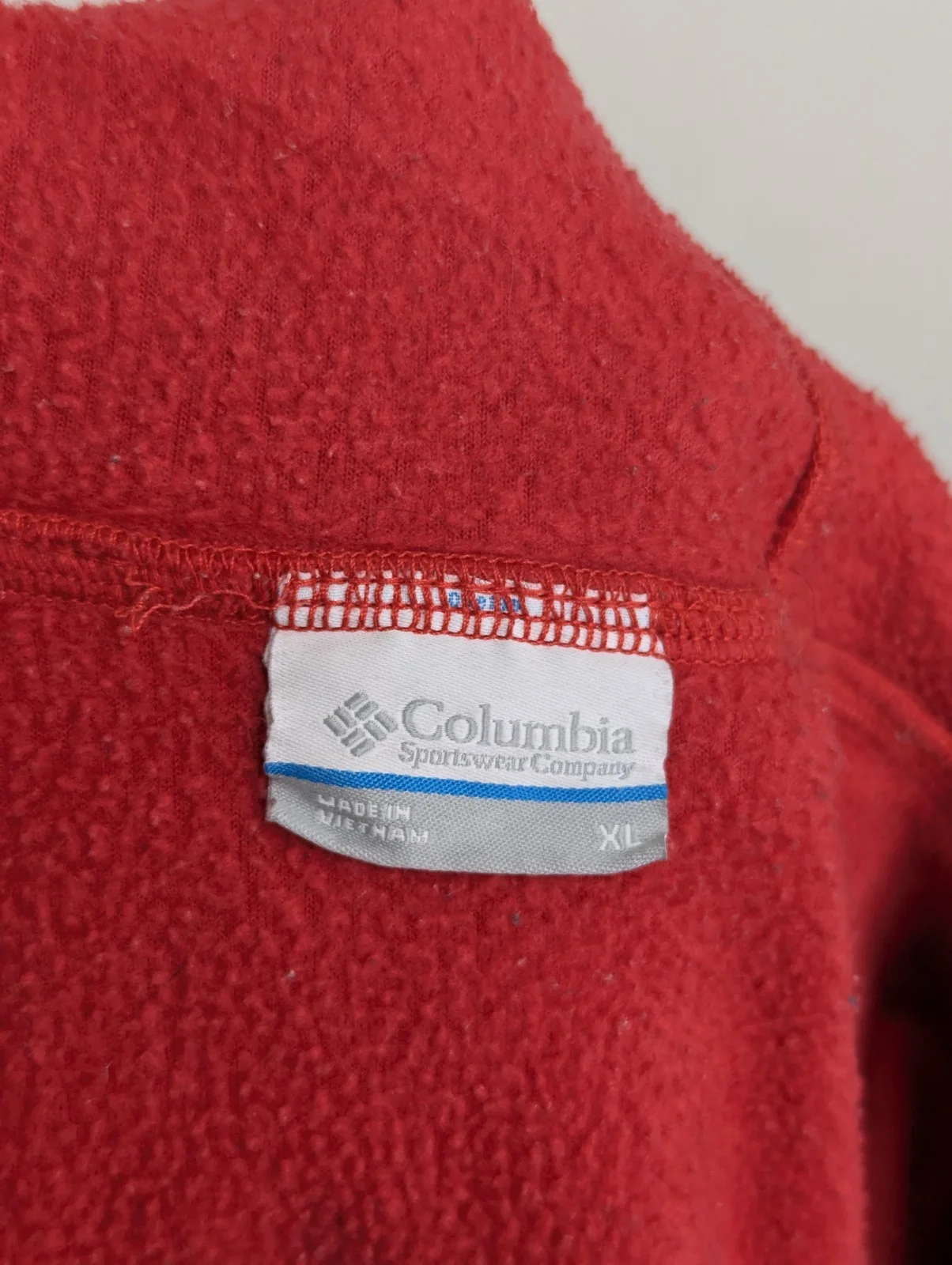 Columbia Fleece Hoodie - Red - Mens Xl