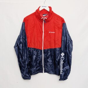 Columbia Lightweight Windbreaker – Red/navy – Tagged L (fits Medium)