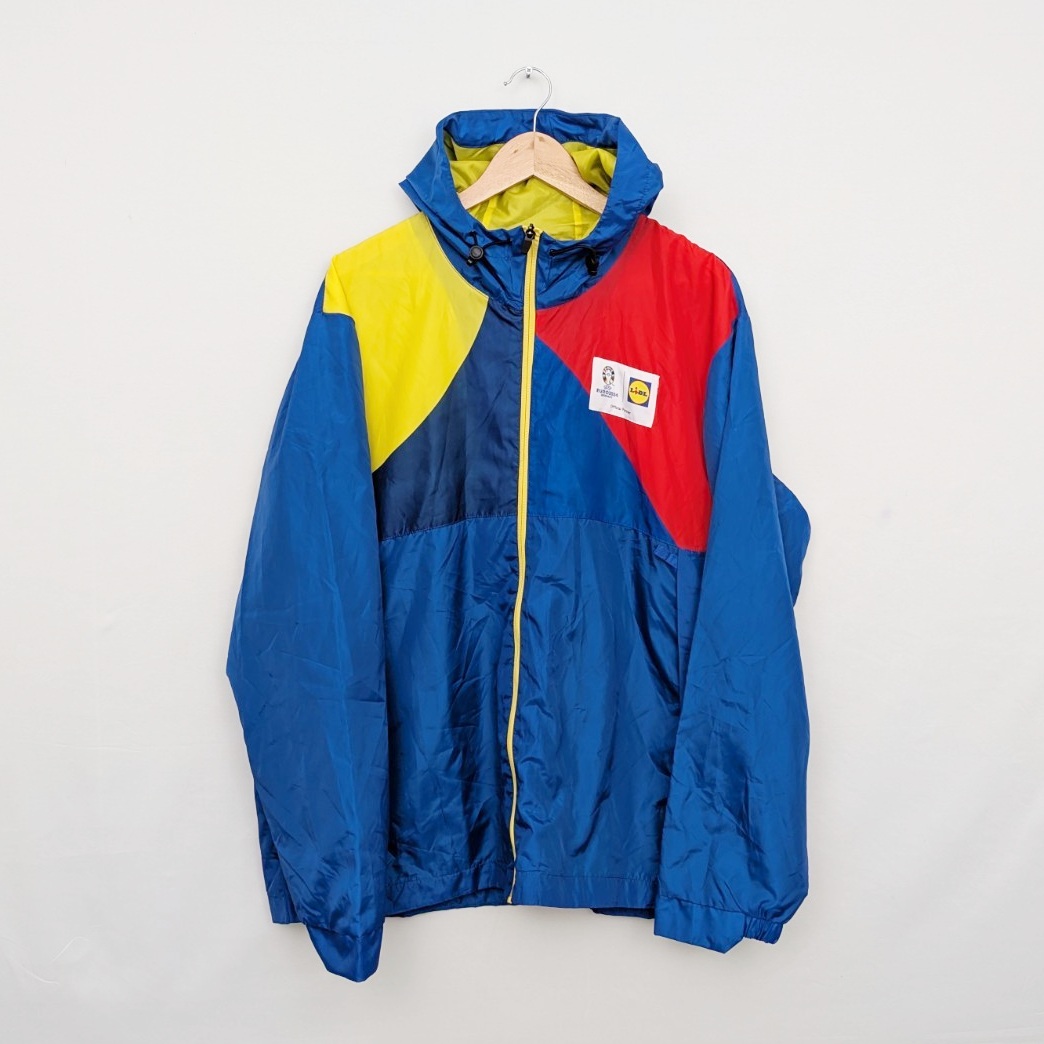 Crivit Colour Block Windbreaker Jacket - Size Xl - Blue/yellow/red