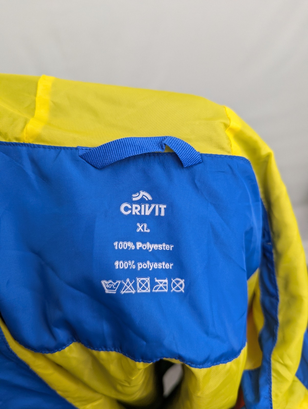 Crivit Colour Block Windbreaker Jacket - Size Xl - Blue/yellow/red
