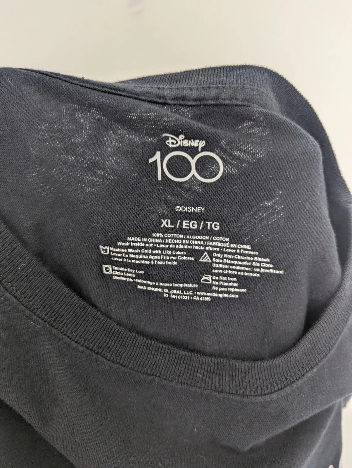 Disney Mickey Mouse Disney 100 Long Sleeve T-shirt - Black/red - Size Xl