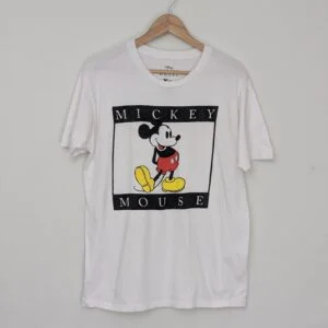 Disney Mickey Mouse Graphic T Shirt - White - Size L