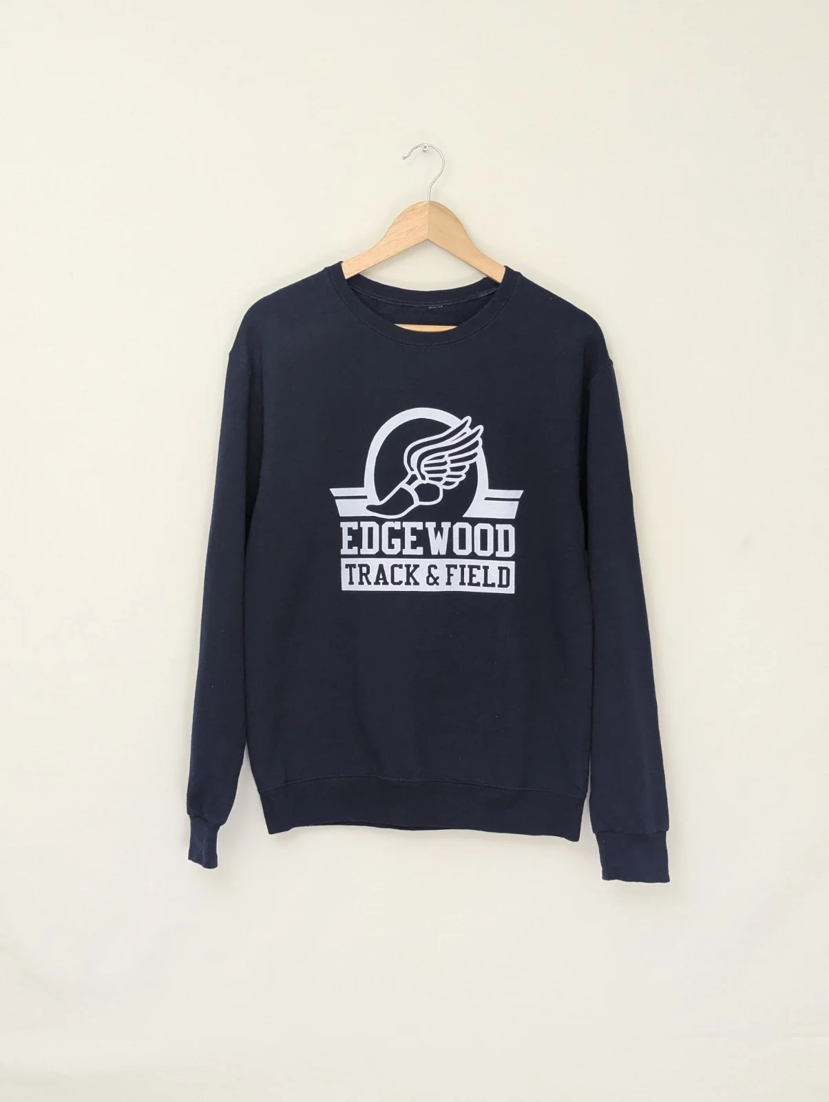 Edgewood Track & Field Sweatshirt - Navy Crewneck - Size Medium