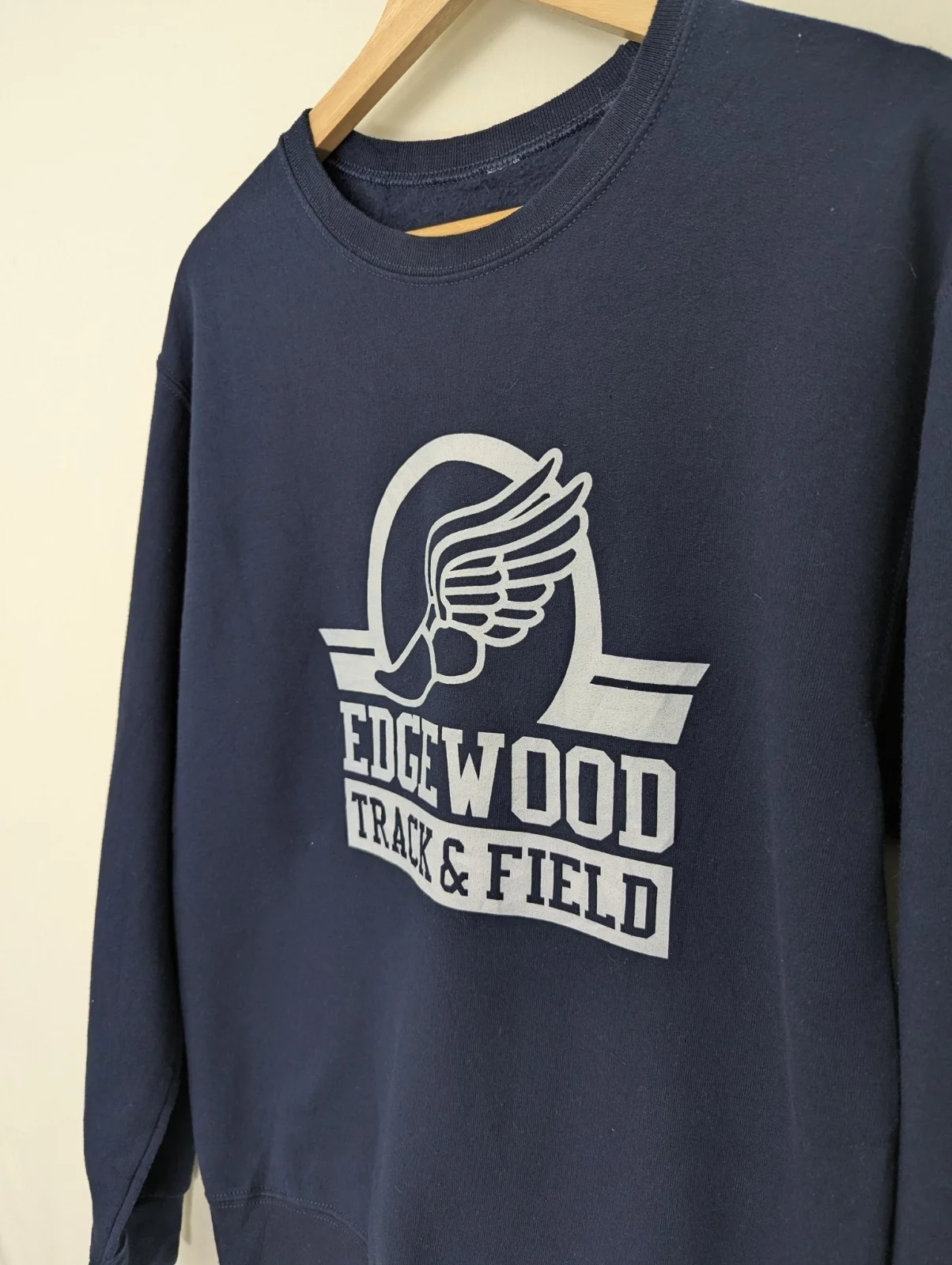 Edgewood Track & Field Sweatshirt - Navy Crewneck - Size Medium