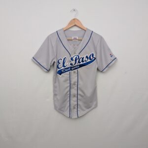 El Paso Dodgers Baseball Jersey - Grey / Blue - Size Medium