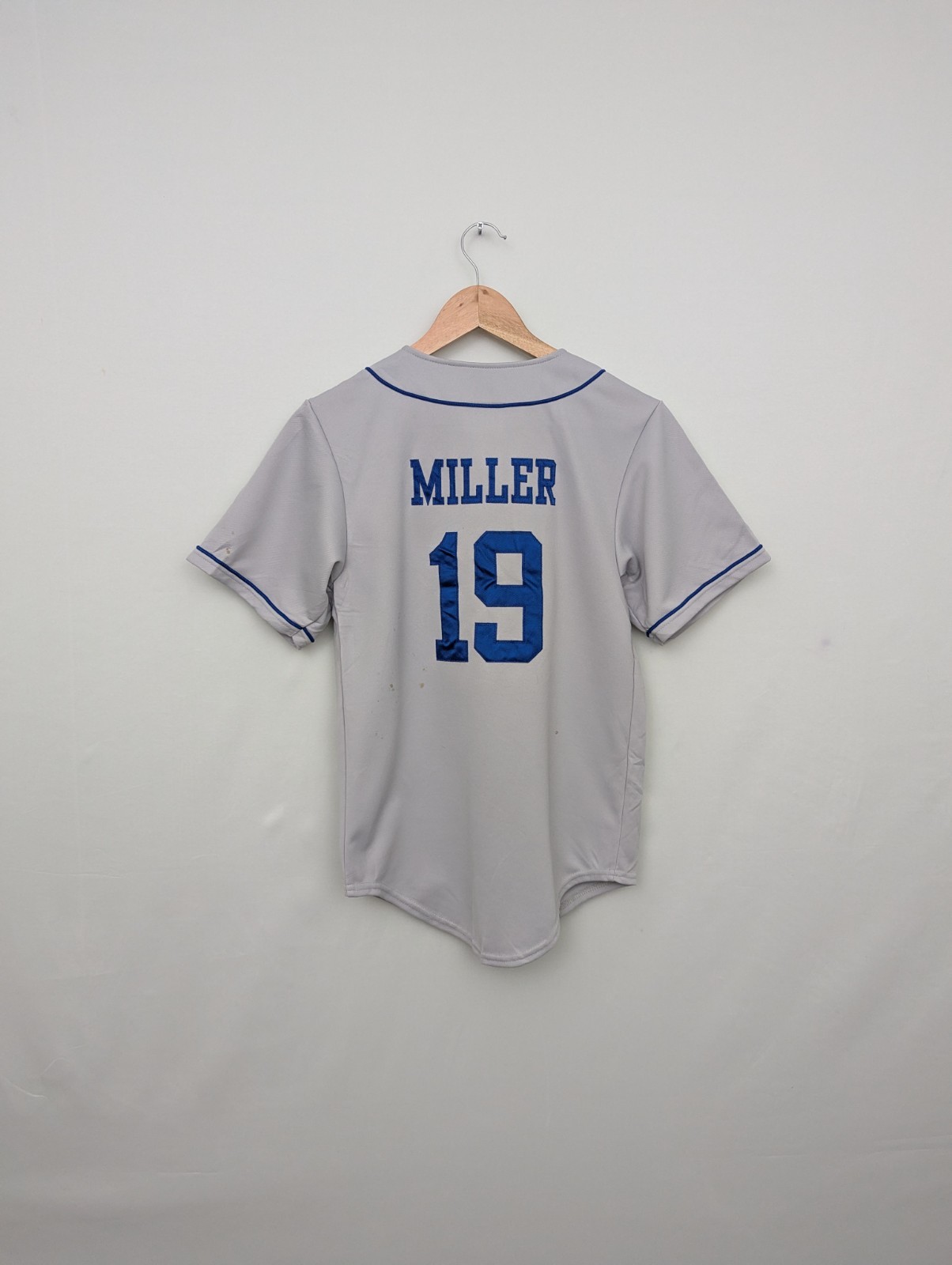 El Paso Dodgers Baseball Jersey - Grey / Blue - Size Medium