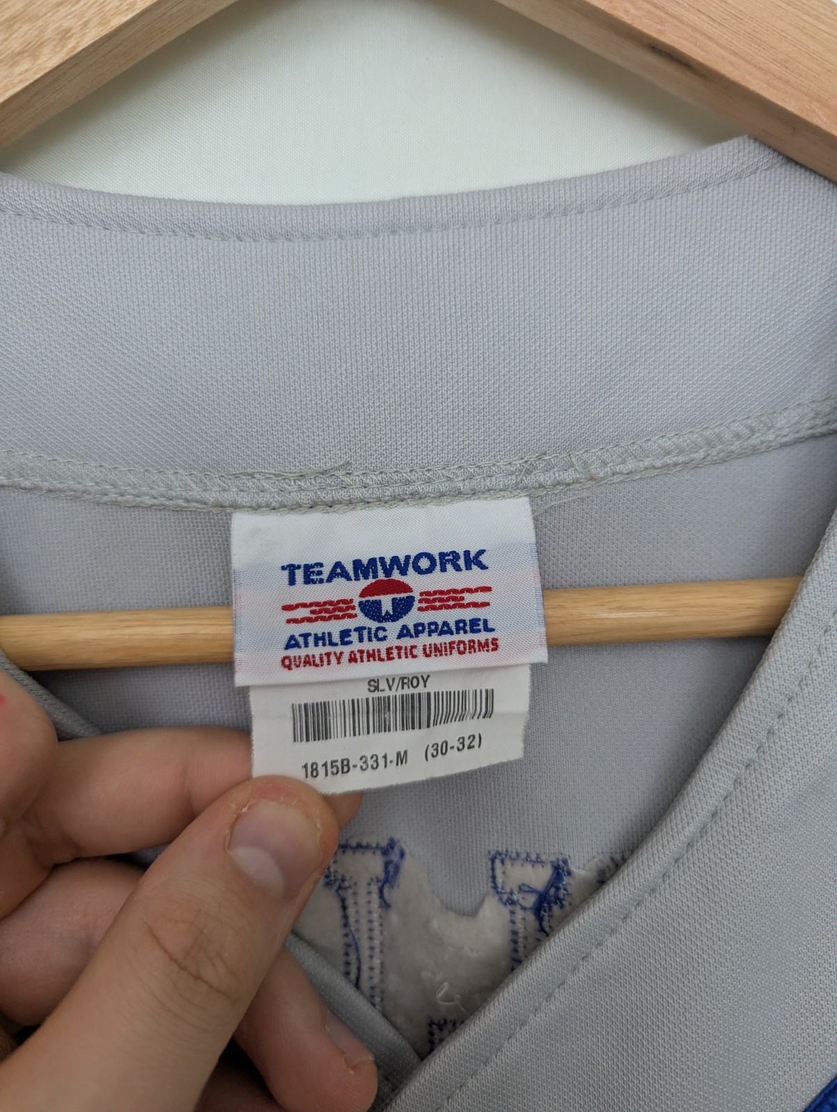 El Paso Dodgers Baseball Jersey - Grey / Blue - Size Medium