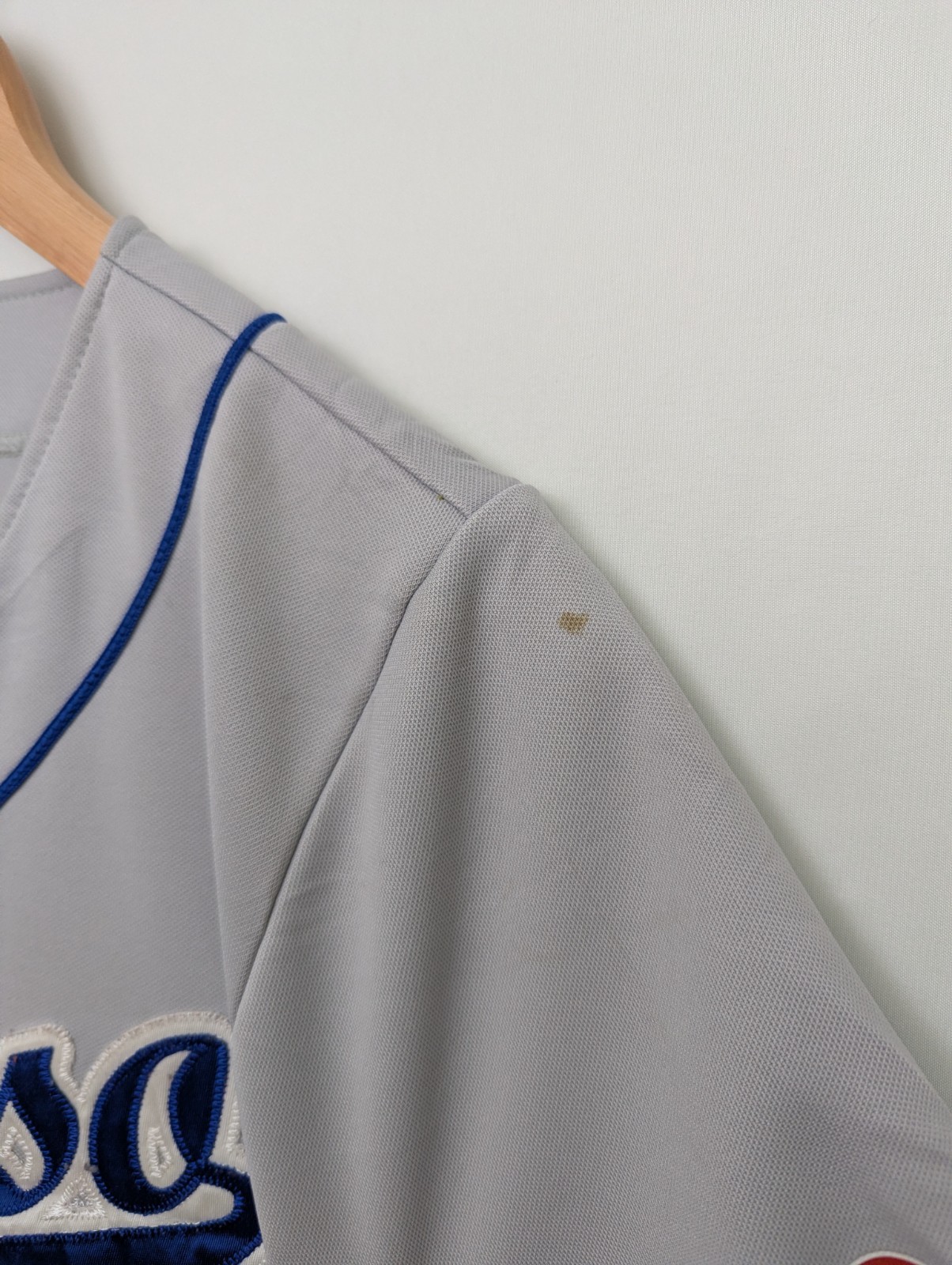 El Paso Dodgers Baseball Jersey - Grey / Blue - Size Medium