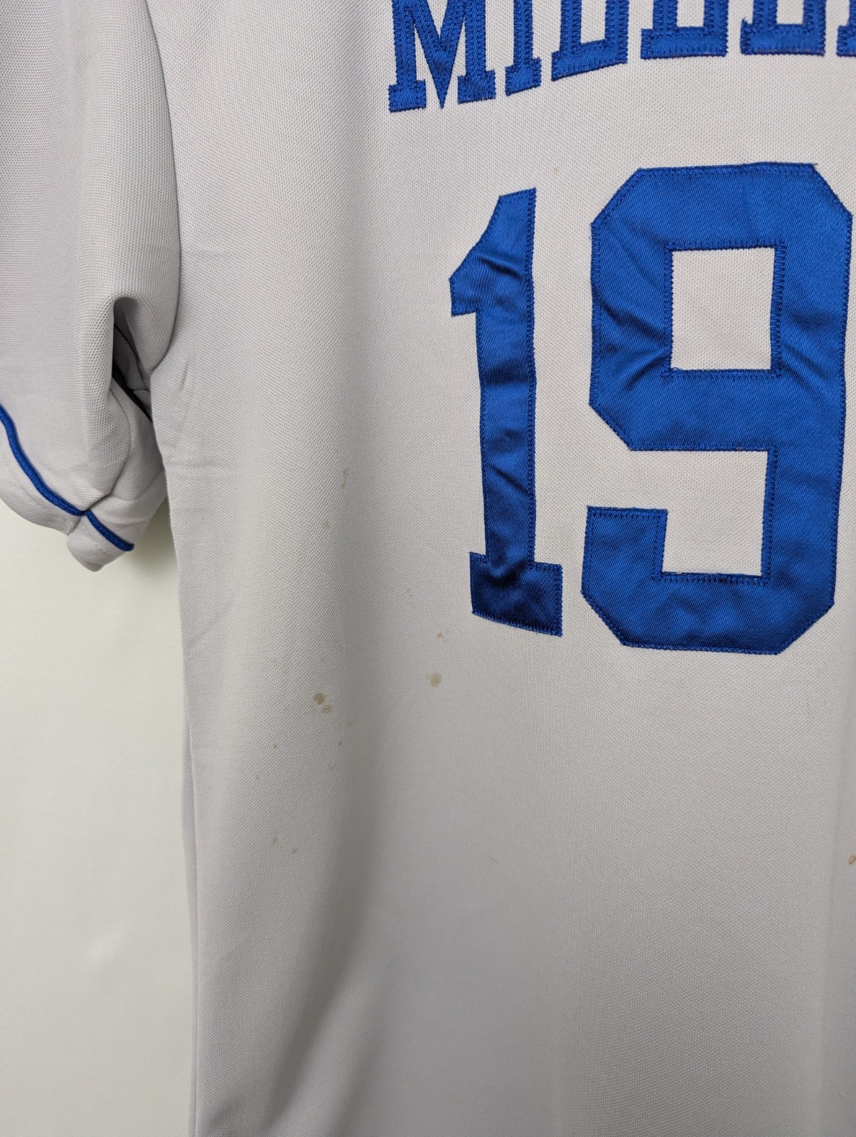 El Paso Dodgers Baseball Jersey - Grey / Blue - Size Medium